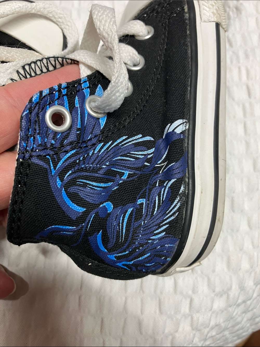 Converse Kids Black High-Top Sneakers with Blue Graphic - Picture 2 of 7